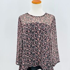 Black Rainn Floral Blouse Size Small